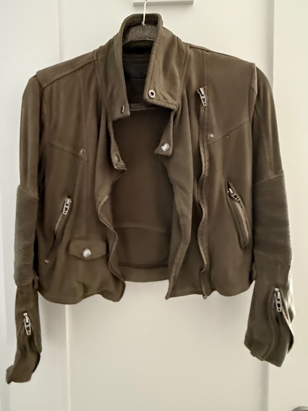 Blank NYC Olive Green Moto Jacket | XS